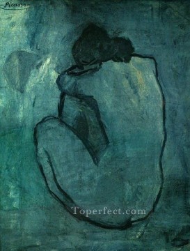 nude Painting - Blue Nude 1902 cubism Pablo Picasso